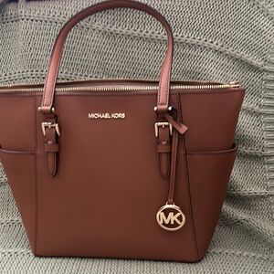 Michael Kors Brown Leather Tote Bag